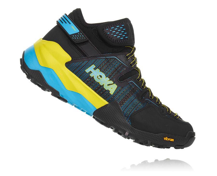 Trail Shoes Mens - Hoka One One Arkali - Black/Blue - TAVPQFW-74